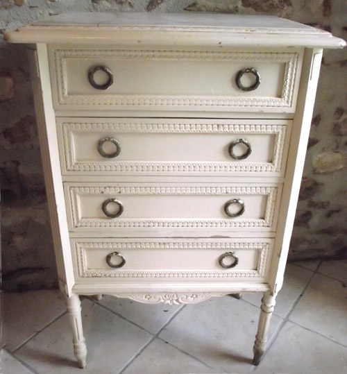old french louis style small chest of drawers